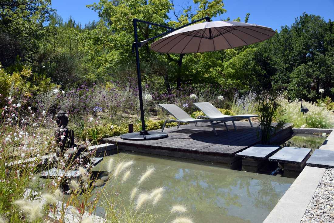 Bassin zen conçu par un jardinier-paysagiste dans les Pyrénées-Atlantiques