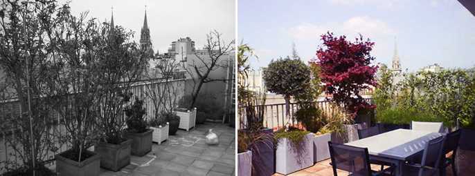 Aménagement paysager d'une terrasse avec vue à Biarritz