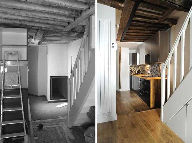 Rénovation d'un escalier dans un appartement en duplex à Biarritz