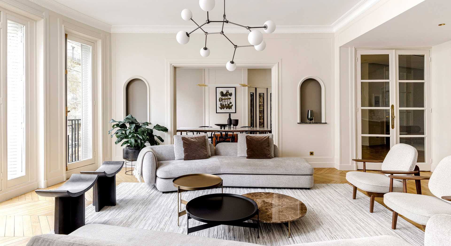 Interior decoration of a living room in Biarritz