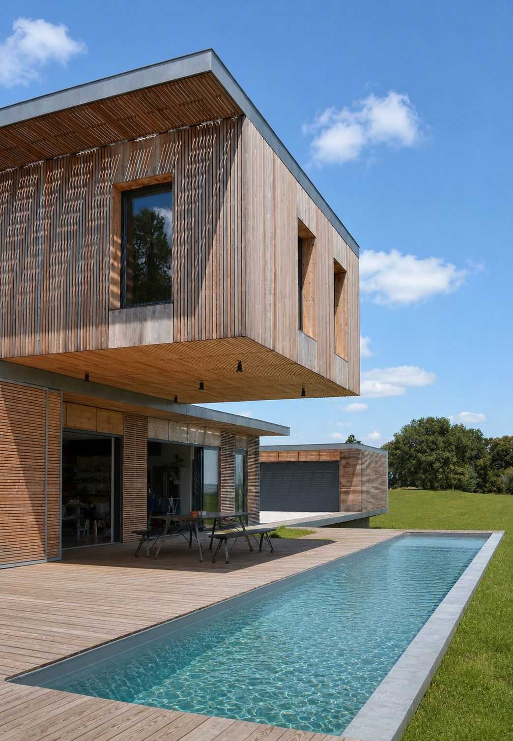 Contemporary wood and concrete house by an architect in Basque Country