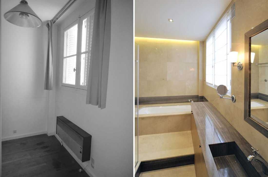 Photo Avant - Après d’architecture d’intérieur dans un appartement de trois pièces à Biarritz