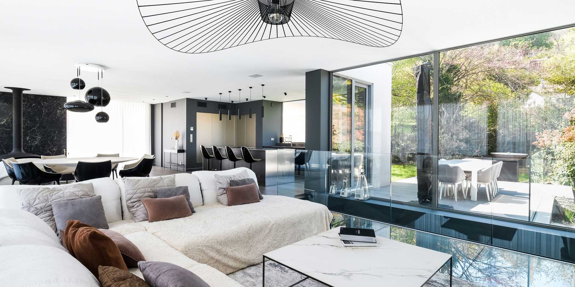 Interior design of a modern villa near Biarritz