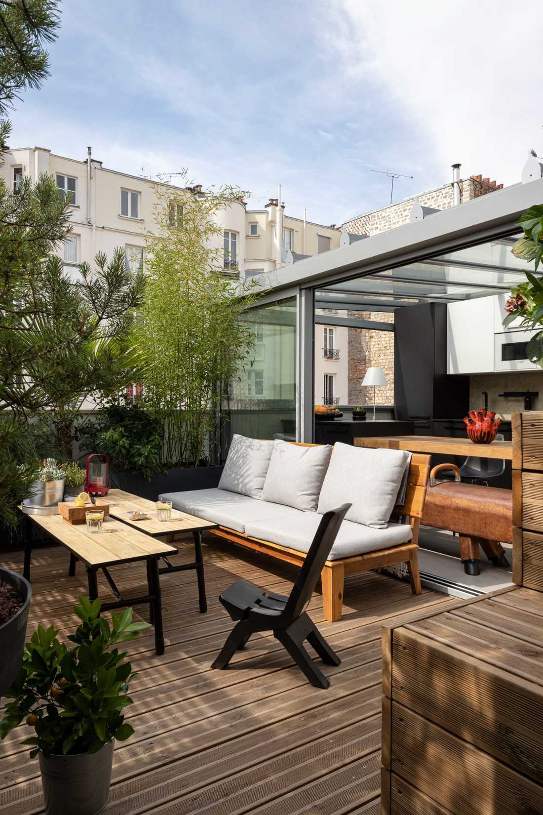 Toit-terrasse amenagé par un architecte d'interieur à Biarritz