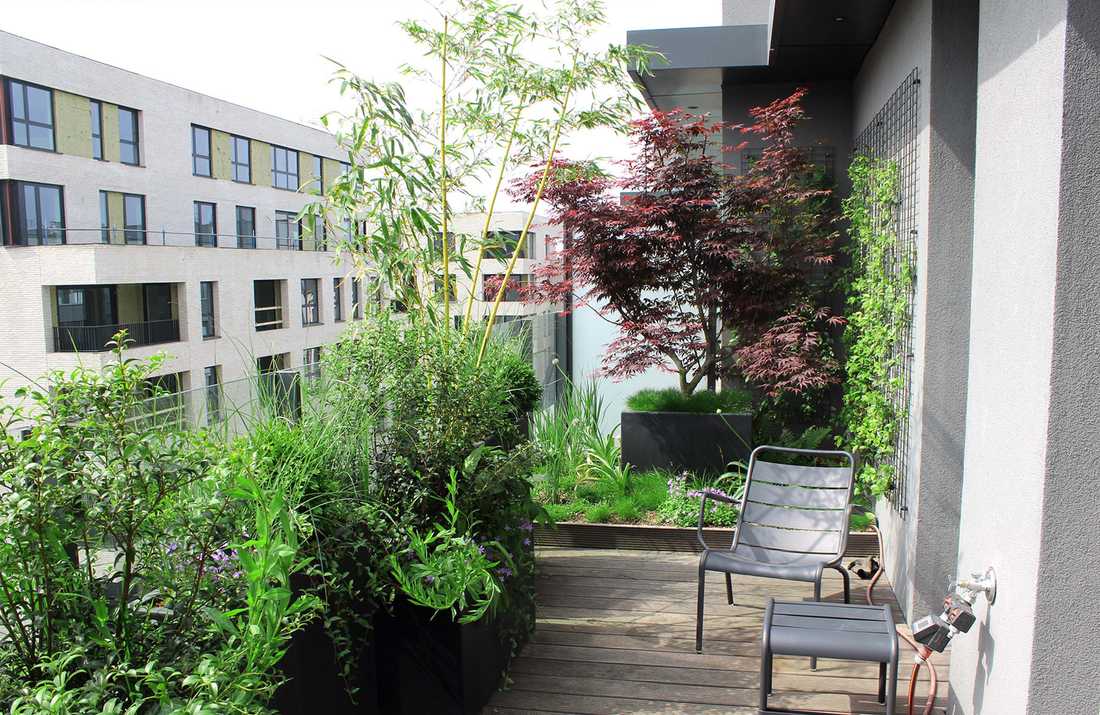 Aménagement paysager de la terrasse d'un penthouse à Biarritz