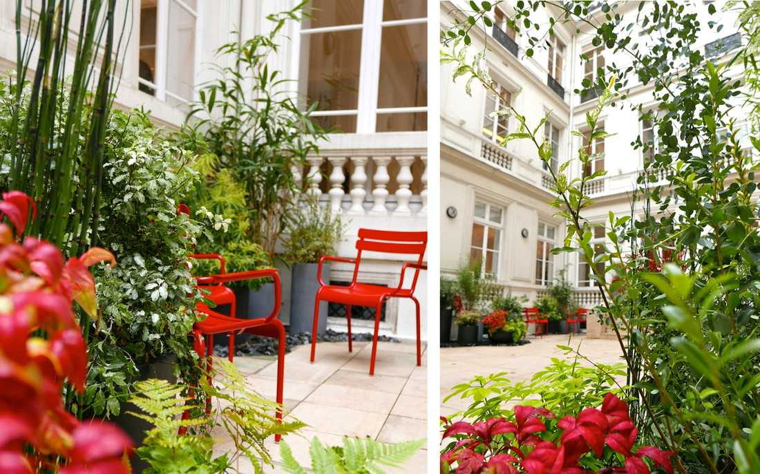 Aménagement paysager de la cour d'un hôtel particulier à Biarritz