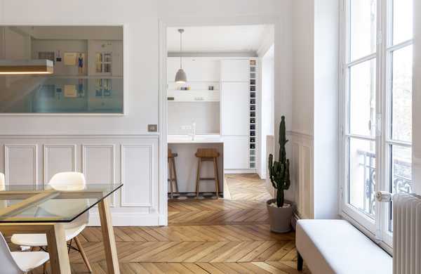 Rénovation intérieure d’un appartement haussmannien de 100m2 par un architecte d'intérieur à Biarritz