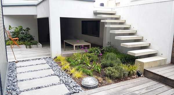 Contemporary garden for a new house