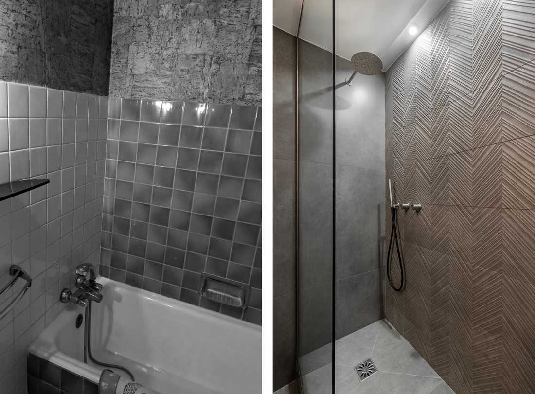 Avant-Après : Aménagement d'une salle de bain par un architecte à Biarritz
