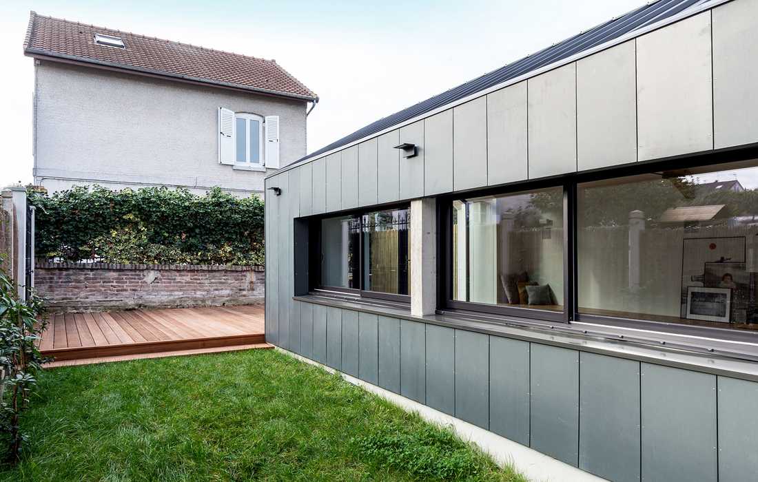 Extension d'une maison de ville conçu par architecte dans les Pyrénées-Atlantiques