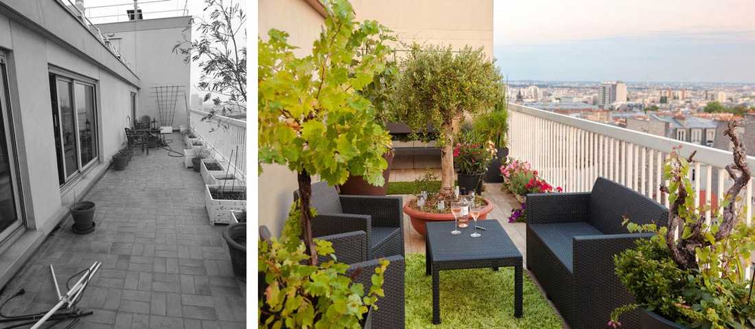 Aménagement d'une terrasse par un jardinier paysagiste à Biarritz