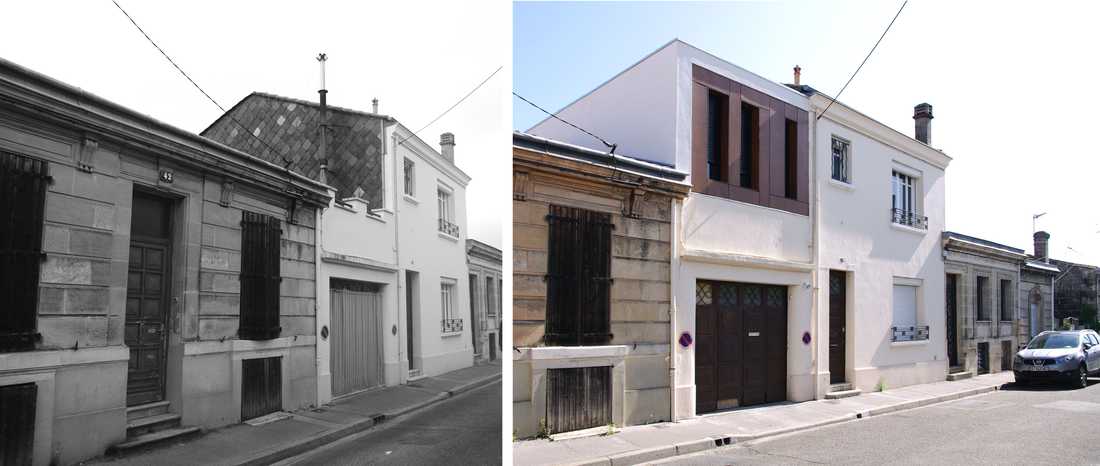 Avant - après : ajout d'une extension à une maison de ville à Biarritz