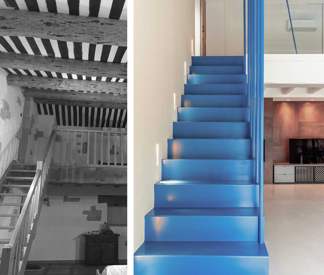 Escalier moderne et sur mesure réalisé par un architecte d'intérieur